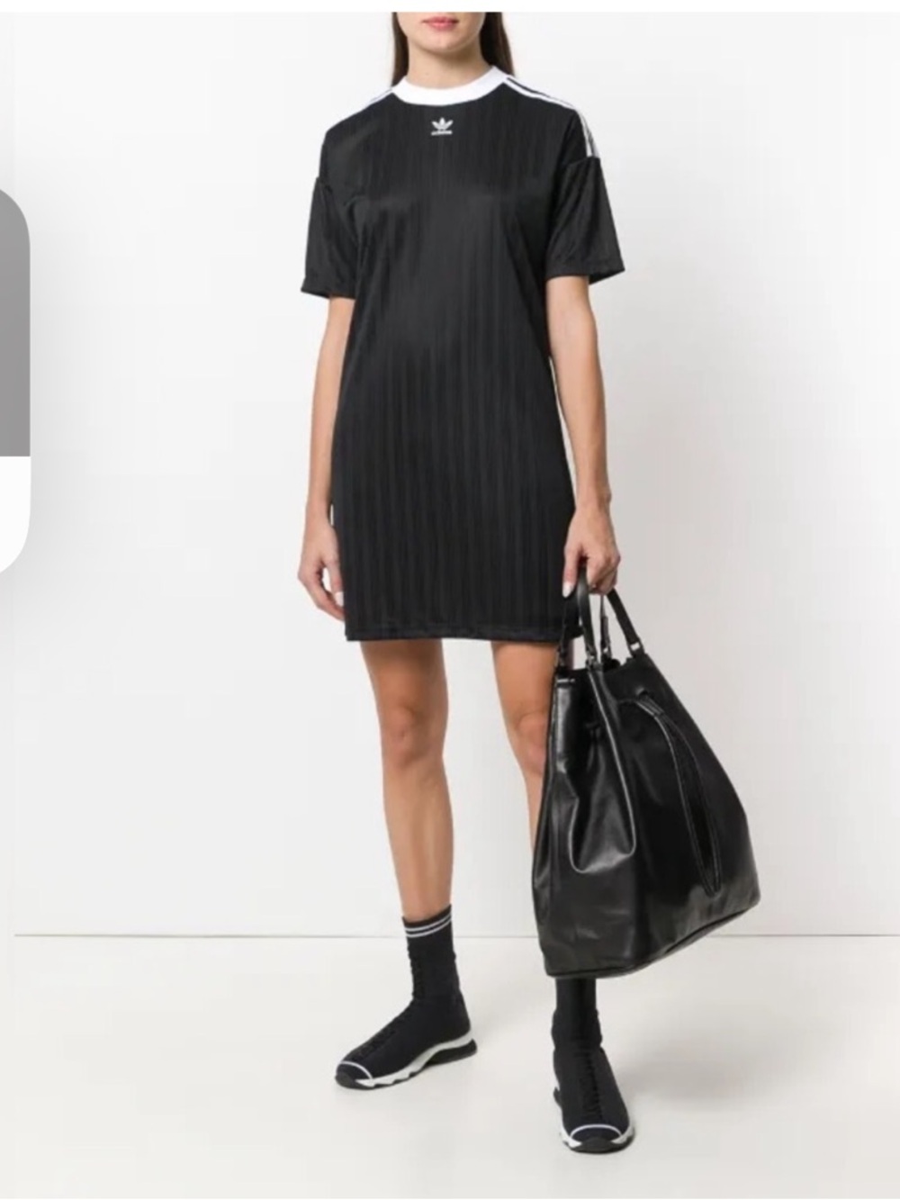 ADIDAS, S,  Adidas Originals Trefoil athletic 3 stripe Dress in black